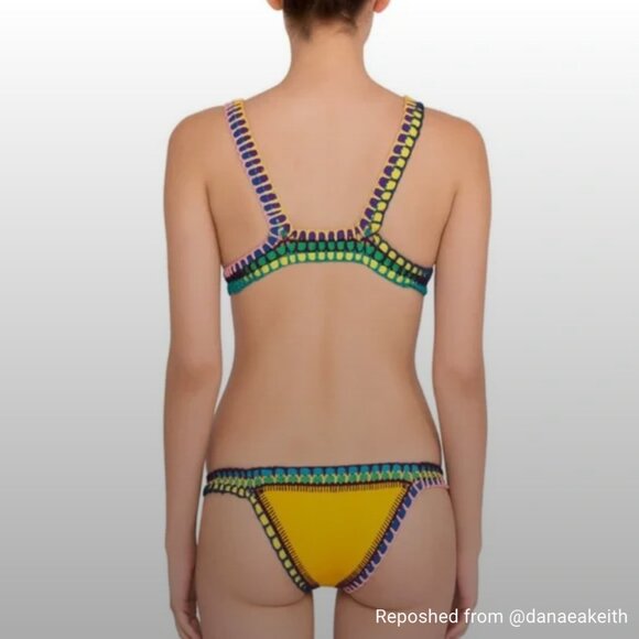 Kiini Crochet Yellow Bikini Bottoms Size Medium - Picture 2 of 12